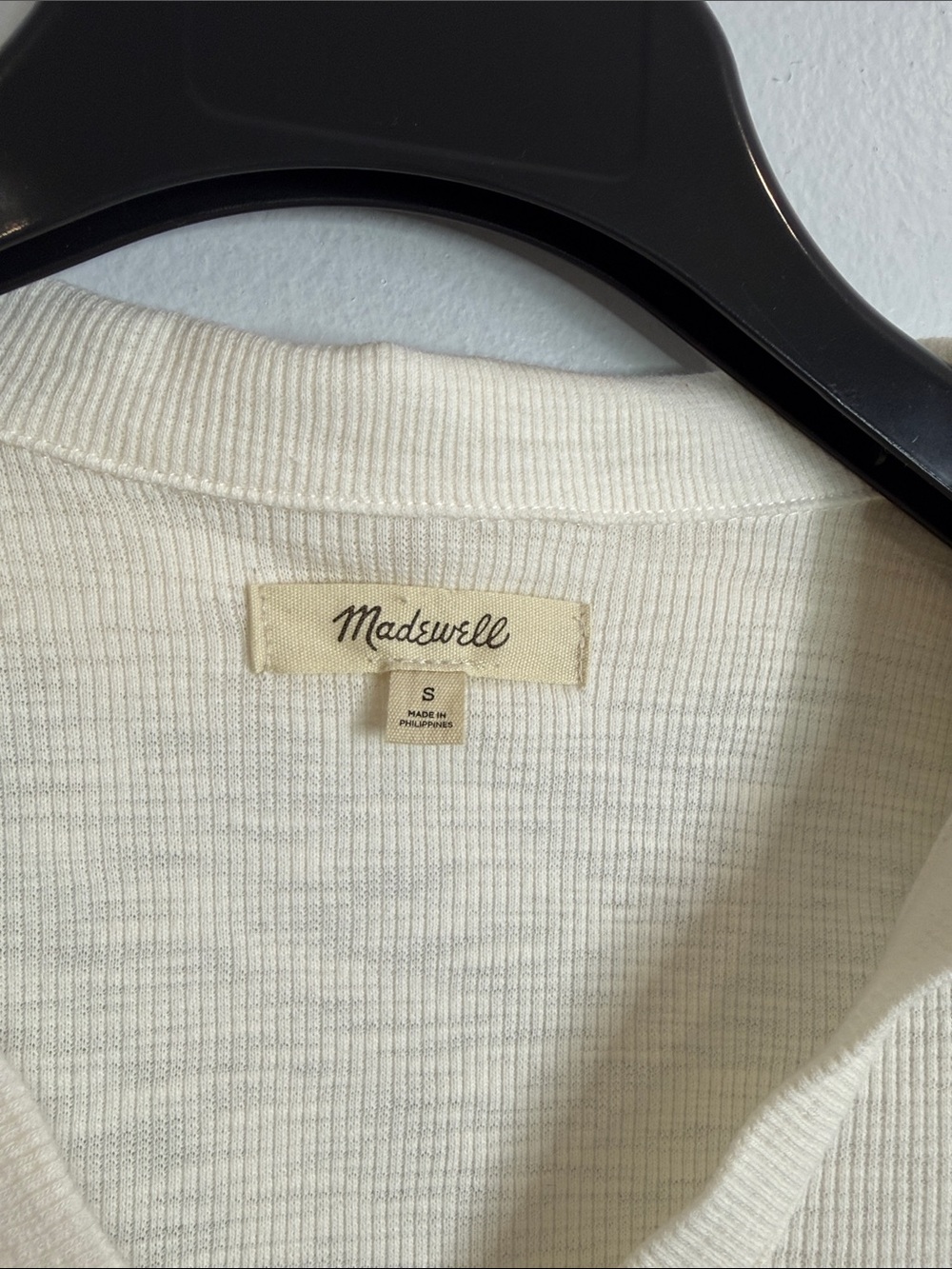 Madewell ribbed ivory short sleeve bodysuit size small - Picture 3 of 6
